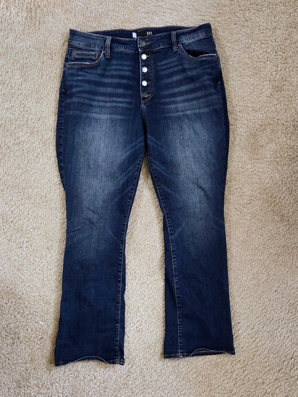 Kut from the Kloth 16W Women's Natalie High Rise Dark Indigo Bootcut Jeans